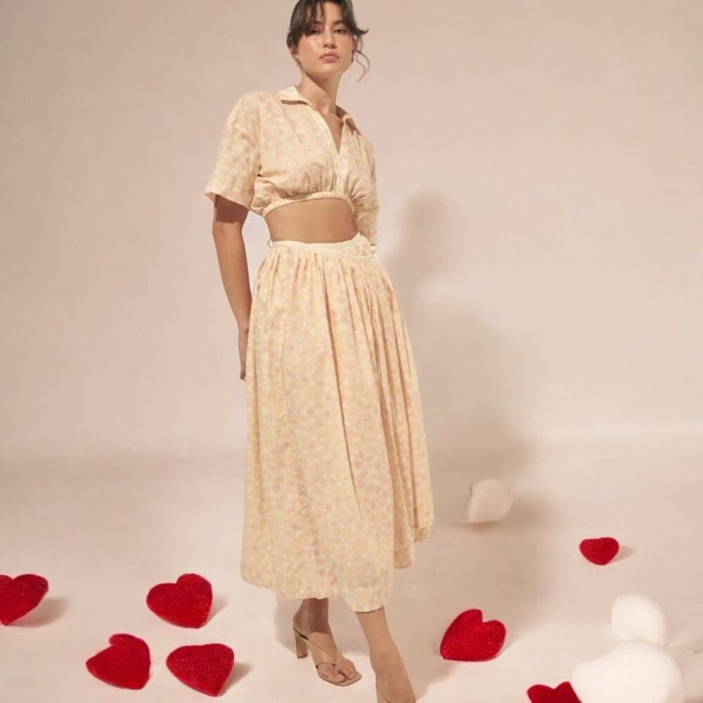 NWT Anthropology  Mon Renn Fling TOP + MIDI SKIRT SET - Picture 2 of 5